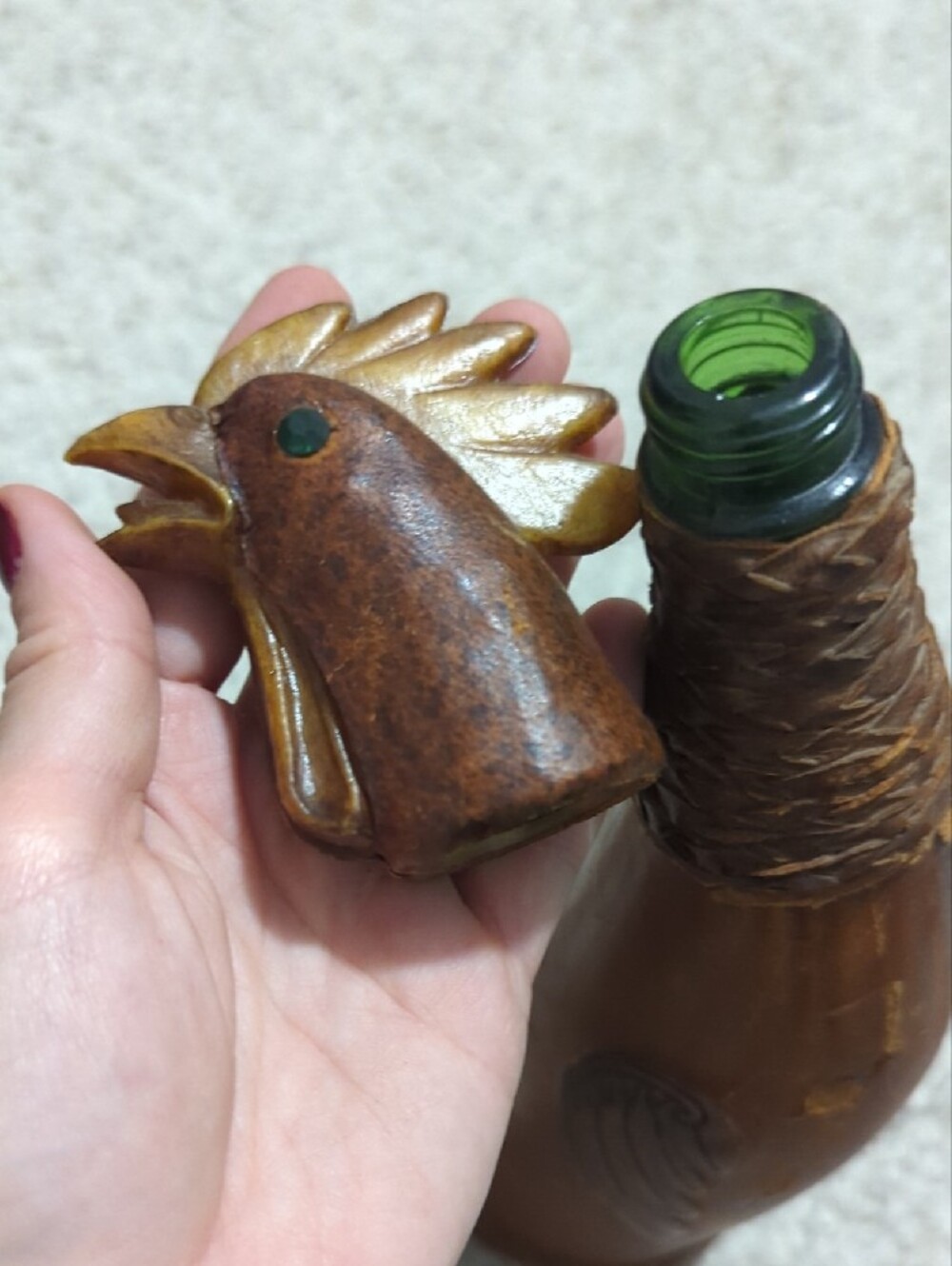 Brown Decorative Rooster Figurine Pet Bird Accent